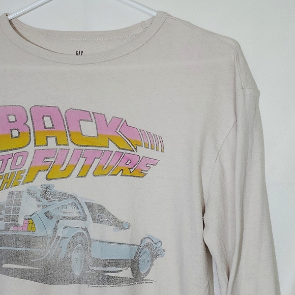 Gap Kids White "Back To The Future" Long Sleeve TShirt -XLarge (fits Ladies Med) - Picture 3 of 13